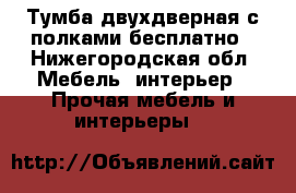 Тумба двухдверная с полками бесплатно - Нижегородская обл. Мебель, интерьер » Прочая мебель и интерьеры   